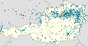 Карта на Bezirk Melk с маркери за всеки поддръжник