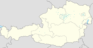 Mapa mesta Amstetten so značkami pre jednotlivých podporovateľov