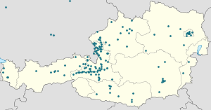 Harta lui Salzburg cu marcatori pentru fiecare suporter