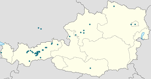 Zemljevid Innsbruck z oznakami za vsakega navijača