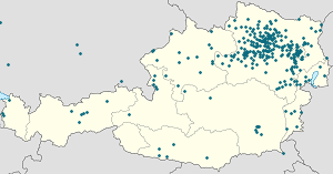 Karte von Niederösterreich mit Markierungen für die einzelnen Unterstützenden