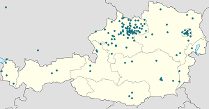 Kart over Linz med markører for hver supporter