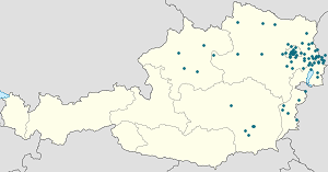 Mapa mesta Hainburg an der Donau so značkami pre jednotlivých podporovateľov