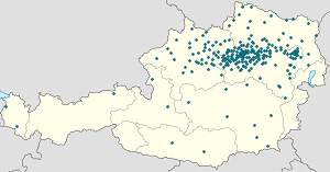 A(z) Alsó-Ausztria térképe címkékkel minden támogató számára