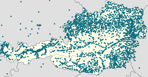 Map of Austria with markings for the individual supporters
