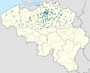 Mapa Region Flamandzki ze znacznikami dla każdego kibica