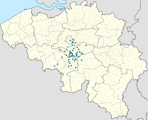 Mapa města Nivelles se značkami pro každého podporovatele 