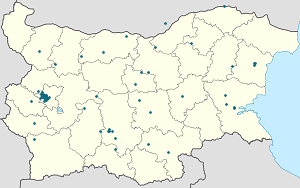 Mapa Bułgaria ze znacznikami dla każdego kibica