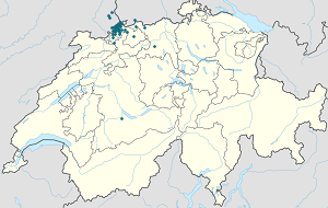 Mapa mesta Bazilej-mesto so značkami pre jednotlivých podporovateľov