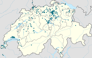 Karte von Schweiz mit Markierungen für die einzelnen Unterstützenden