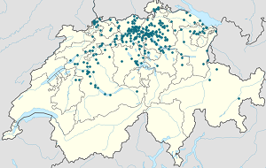 Karte von Schweiz mit Markierungen für die einzelnen Unterstützenden