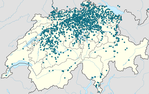 Karte von Kanton Zürich mit Markierungen für die einzelnen Unterstützenden