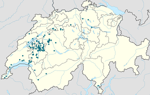 Karte von Kanton Freiburg mit Markierungen für die einzelnen Unterstützenden