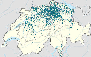 Karte von Kanton Zürich mit Markierungen für die einzelnen Unterstützenden