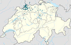 Karta mjesta Solothurn s oznakama za svakog pristalicu