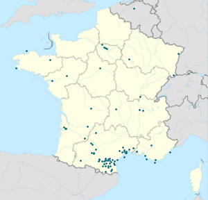 Karte von Département Aude mit Markierungen für die einzelnen Unterstützenden