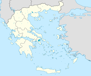 Mapa de Αποκεντρωμένη Διοίκηση Αττικής con etiquetas para cada partidario.