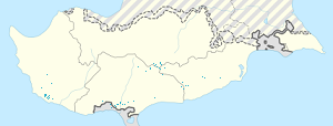 Kaart van Cyprus met markeringen voor elke ondertekenaar