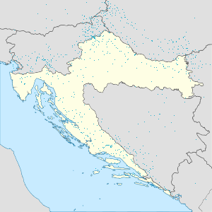 Harta lui Croația cu marcatori pentru fiecare suporter