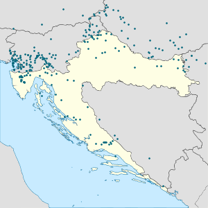 Karta mjesta Hrvatska s oznakama za svakog pristalicu