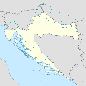 Harta lui Croația cu marcatori pentru fiecare suporter