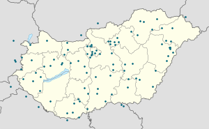 Mapa města Maďarsko se značkami pro každého podporovatele 