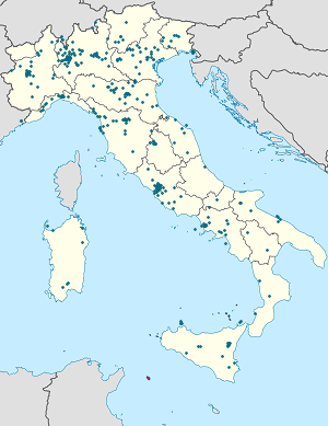 Karte von Italien mit Markierungen für die einzelnen Unterstützenden