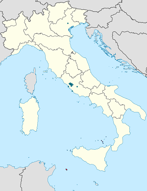 Rooman metropolikaupunki kartta tunnisteilla jokaiselle kannattajalle