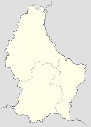 Mapa města Esch-sur-Alzette se značkami pro každého podporovatele 