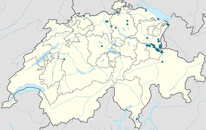 Map of Sargans with markings for the individual supporters