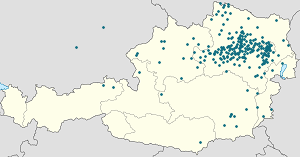 Карта Нижняя Австрия с тегами для каждого сторонника