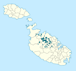 Map of Malta with markings for the individual supporters