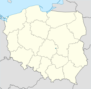 Mapa mesta Rawa Mazowiecka so značkami pre jednotlivých podporovateľov