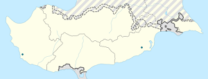 карта з Кіпр з тегами для кожного прихильника